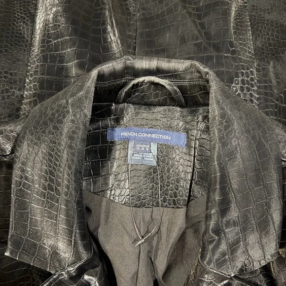 French Connection Ivar Croc Coated Blazer Double-Breasted Mini Dress - Picture 6 of 7